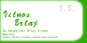 vilmos brlaj business card